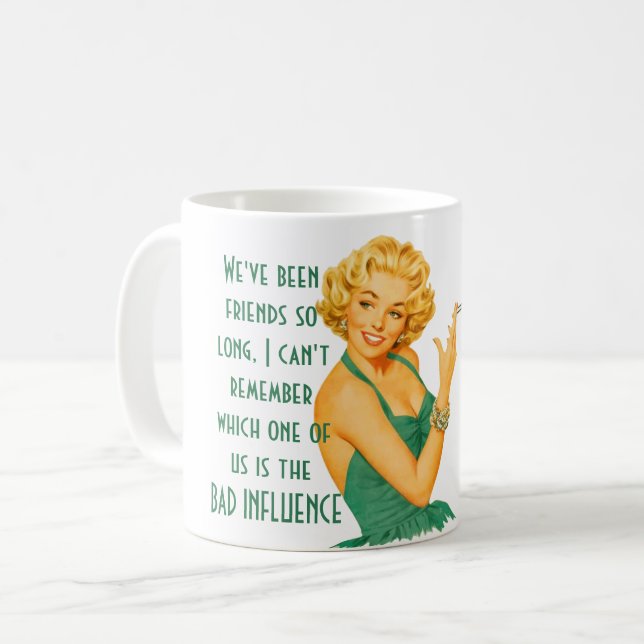 Funny Best Friend BAD INFLUENCE Quote Humor Gift Kaffemugg (Framsida vänster)