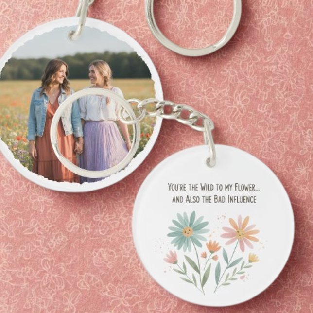 Funny Best Friend Keychain - Photo Keepsake (Funny best friend photo keychain)