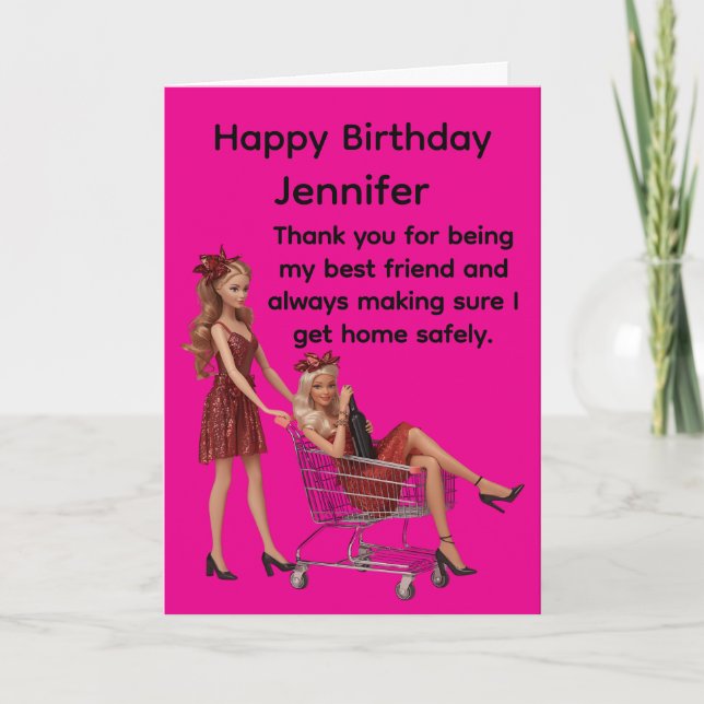 Funny Best Friends Birthday Card Kort (Framsida)