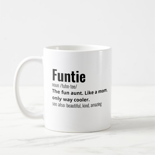 Funny Best Funtie Definition Kaffemugg (Vänster)
