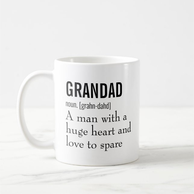 Funny Best Grandad Definition Gift for Grandfather Kaffemugg (Vänster)