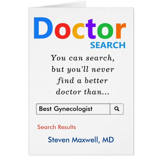 Funny Best Gynecolog Search  Hälsningskort (Framsidan)