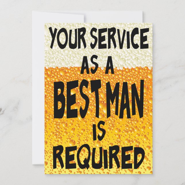 Funny Best Man Beer Frieri Inbjudningar (Framsida)