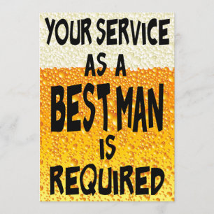 Funny Best Man Beer Frieri Inbjudningar