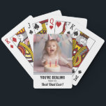 Funny Best Pappa One-foto Casinokort<br><div class="desc">Lustigt "Handlar med bästa Pappa någonsin" spelkortsdäck. All text är justerbar. Underbar för familjespel kväll eller när du vill att din motståndare ska ha behålla till sin egen! One Photo Option</div>