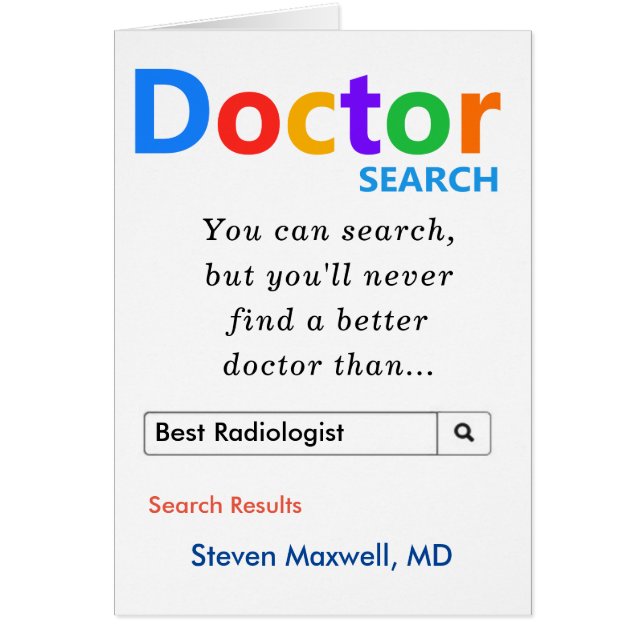 Funny Best Radiology, Radiolog Search Hälsningskort (Framsidan)