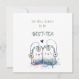 Funny Best-Tea Pun Humor Friend Grattis på födelse Julkort