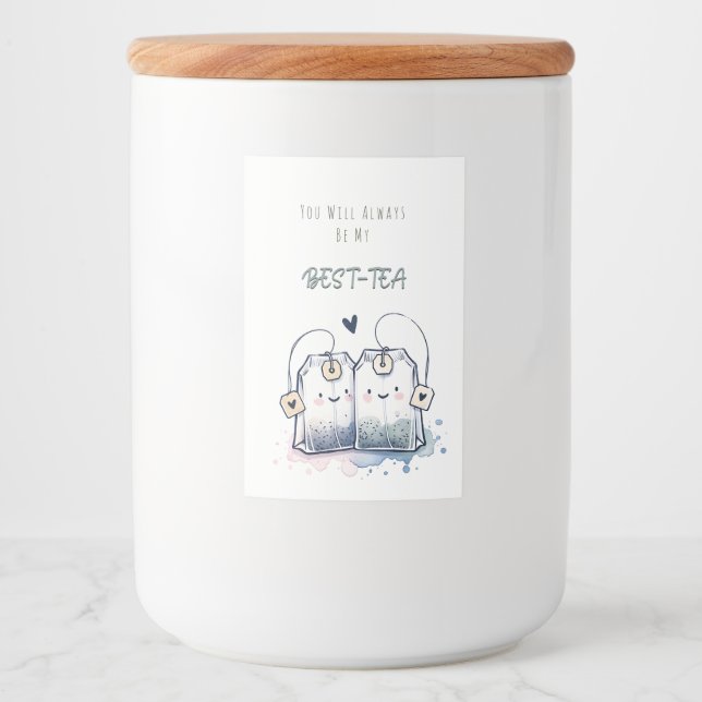 Funny Best-Tea Pun Humor Friend Grattis på födelse Mat Etikett (Framsida)