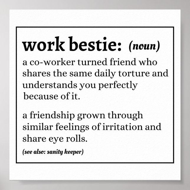 Funny Bestie-definition Poster (Framsidan)