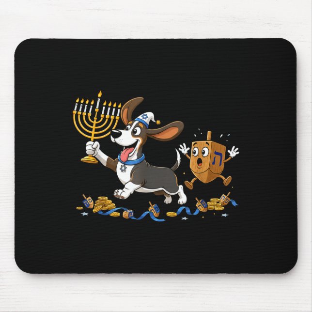 Funny Bet Hound Dreidel Menorah Hanukkah Kids Wome Musmatta (Framsidan)