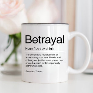Funny Betrayal-Chef Lämnar Gift Work Friend Två-Tonad Mugg
