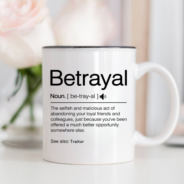 Funny Betrayal-Chef Lämnar Gift Work Friend Två-Tonad Mugg (Skapare uppladdad)