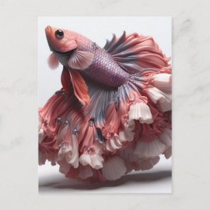 Funny Betta Fish Mode Vykort
