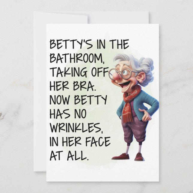 Funny Betty's in the Bathroom Inbjudningar (Framsida)