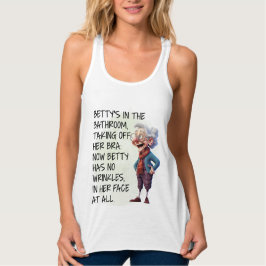 Funny Betty's in the Bathroom Linne Med Racerback