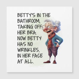 Funny Betty's in the Bathroom Magnetisk Inbjudningskort