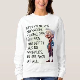 Funny Betty's in the Bathroom Womens Långärmad T Shirt