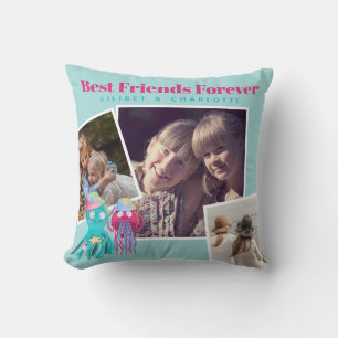 Funny BFF PHOTO COLLAGE Gift Jelly Fish Octopus Kudde