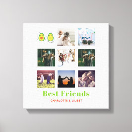 Funny BFF PHOTO COLLAGE Gift Personlig AVOCADO Canvastryck