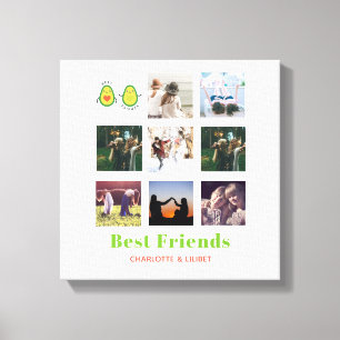 Funny BFF PHOTO COLLAGE Gift Personlig AVOCADO Canvastryck