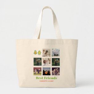 Funny BFF PHOTO COLLAGE Gift Personlig AVOCADO Jumbo Tygkasse