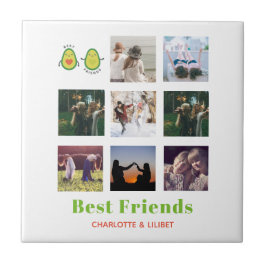 Funny BFF PHOTO COLLAGE Gift Personlig AVOCADO Kakelplatta