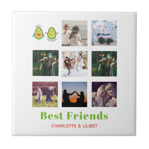 Funny BFF PHOTO COLLAGE Gift Personlig AVOCADO Kakelplatta