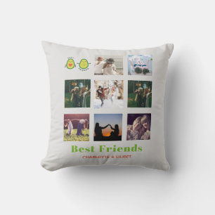 Funny BFF PHOTO COLLAGE Gift Personlig AVOCADO Kudde