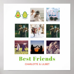 Funny BFF PHOTO COLLAGE Gift Personlig AVOCADO Poster