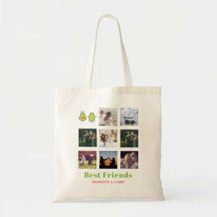 Funny BFF PHOTO COLLAGE Gift Personlig AVOCADO Tygkasse