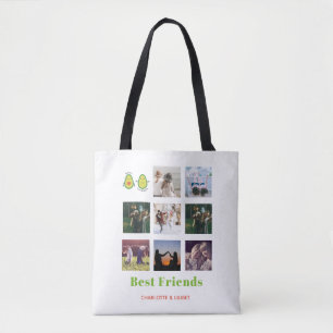 Funny BFF PHOTO COLLAGE Gift Personlig AVOCADO Tygkasse