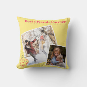 Funny BFF PHOTO COLLAGE Gift Pizza Friends Kudde