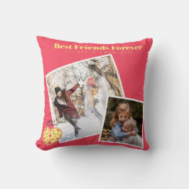 Funny BFF PHOTO COLLAGE Gift Pizza Friends Kudde