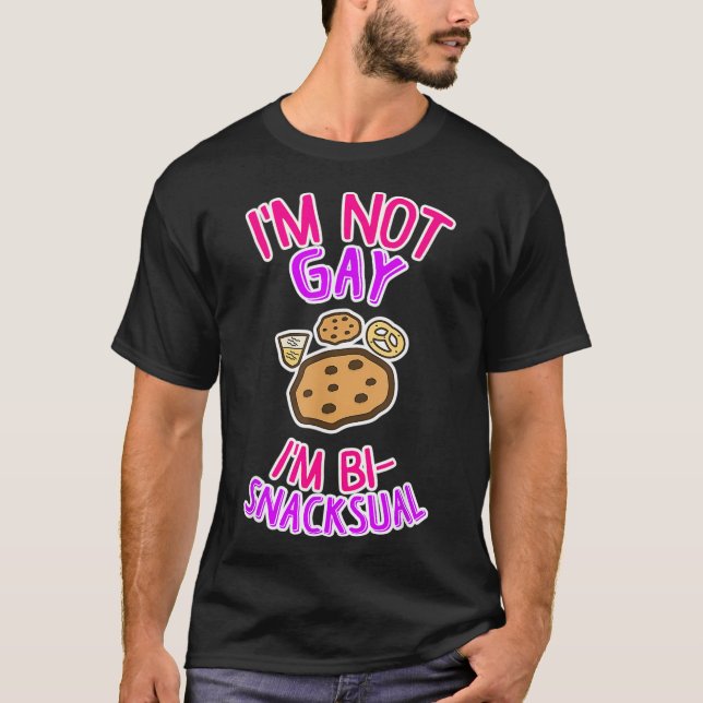 Funny Bi Pride Bisexual LGBTQ BiSnacksual T Shirt (Framsida)