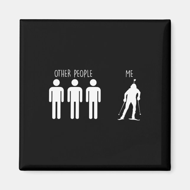 Funny Biathlete for Kor-land Skiing Superspri Magnet (Framsidan)