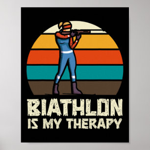 Funny Biathlon Winter Ski Skiing Roligt Älskare Poster