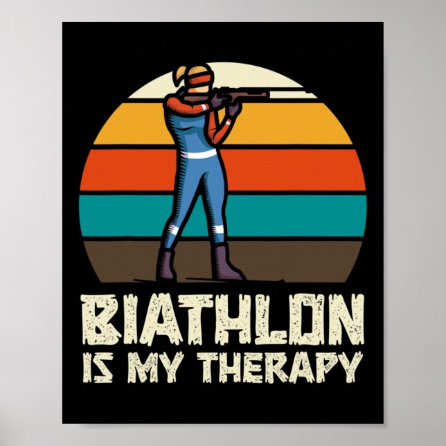 Funny Biathlon Winter Ski Skiing Roligt Älskare Poster (Framsidan)