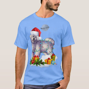 Funny Bichon Frise Hund jul Ljus Santa Hat T Shirt