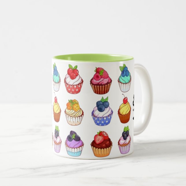 Funny bicolour cupcake coffee mug mugg (Framsida höger)