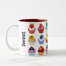 Funny bicolour cupcake coffee mug mugg