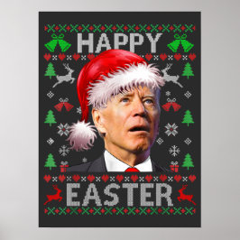 Funny Biden Confused Glad påsk Ugly jul T Poster
