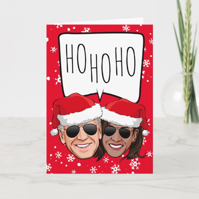 Funny Biden Harris-jul: Ho Ho HO Kort (Framsida)