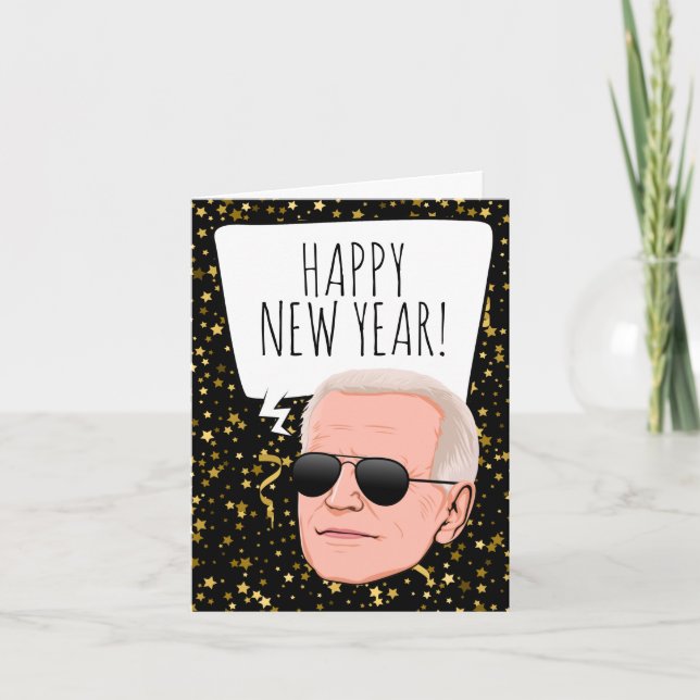 Funny Biden New Year Kort (Framsida)