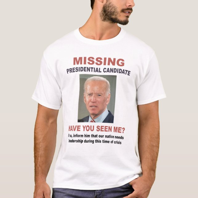 Funny Biden Saknade Anti Li, presidentkandidat T Shirt (Framsida)