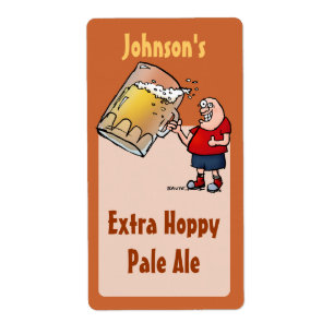 Funny Big Beer Guy Homebrew Beer-etikett Fraktsedel
