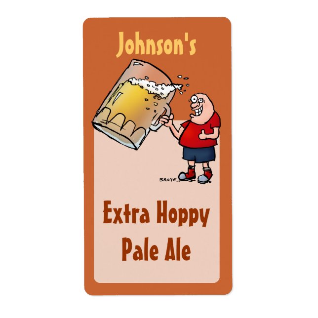 Funny Big Beer Guy Homebrew Beer-etikett Fraktsedel (Framsidan)