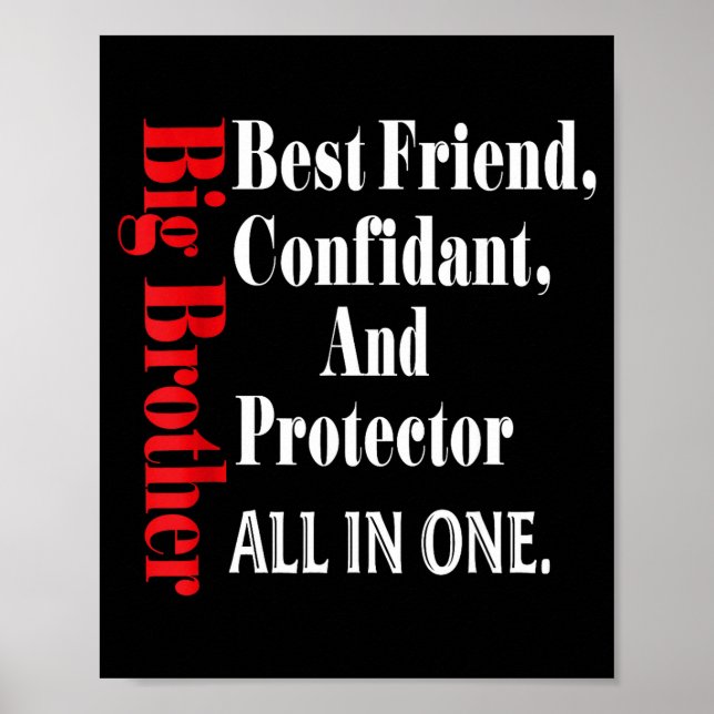 Funny Big Brother Definition Birthday Men Teens Yo Poster (Framsidan)