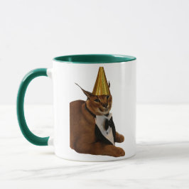 Funny Big Floppa Birthday Cat Meme Double Sided Mugg