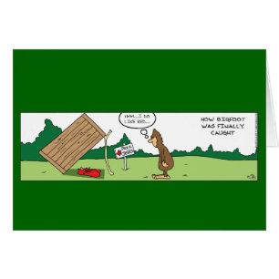 Funny Big Foot Caught Hälsningskort