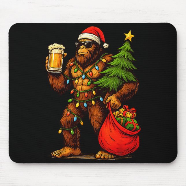 Funny Big Foot Santa Hat Drink Christmas Tree Xmas Musmatta (Framsidan)